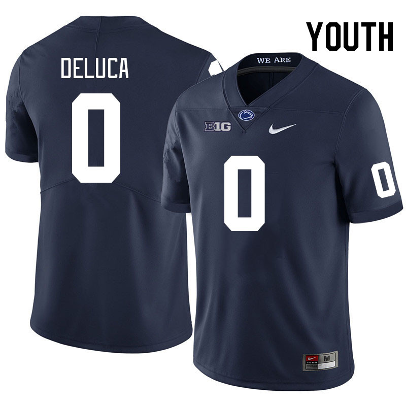 Youth #0 Dominic DeLuca Penn State Nittany Lions College Football Jerseys Stitched Sale-Navy